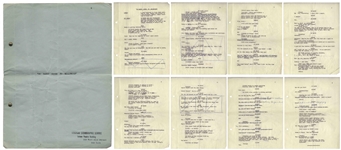 Over 130pp. of Moe Howard's Non-Stooge Comedic Skits & Outlines, Some With Moe's Handwritten Notes -- Includes His Annotated Script for Skit Co-Starring Walt Disney -- Varying Sizes, Good to Very Good